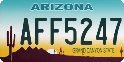 AZ license plate AFF5247