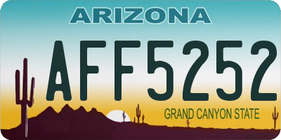 AZ license plate AFF5252