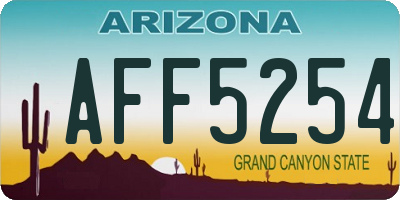 AZ license plate AFF5254