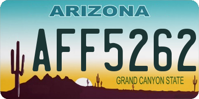 AZ license plate AFF5262