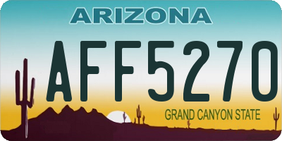 AZ license plate AFF5270