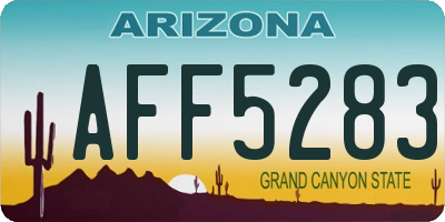 AZ license plate AFF5283