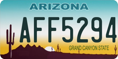 AZ license plate AFF5294