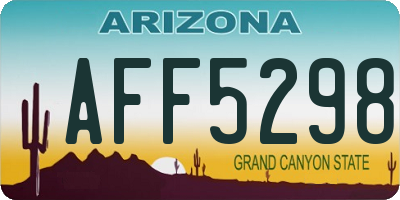 AZ license plate AFF5298