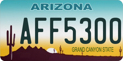 AZ license plate AFF5300