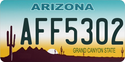 AZ license plate AFF5302