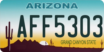 AZ license plate AFF5303