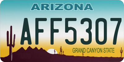 AZ license plate AFF5307