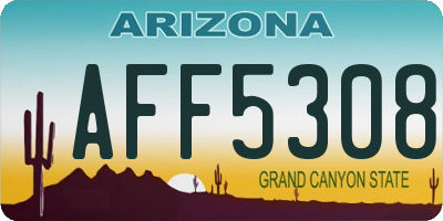 AZ license plate AFF5308