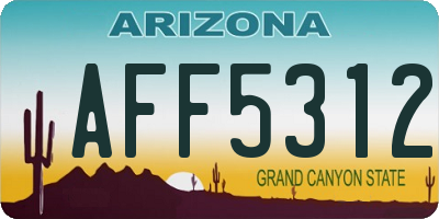 AZ license plate AFF5312