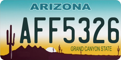 AZ license plate AFF5326