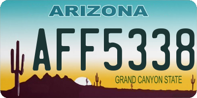 AZ license plate AFF5338