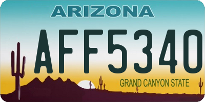 AZ license plate AFF5340