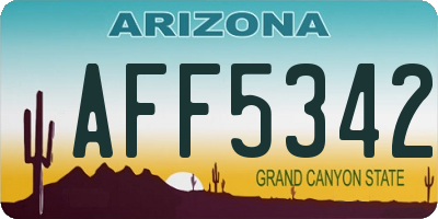 AZ license plate AFF5342