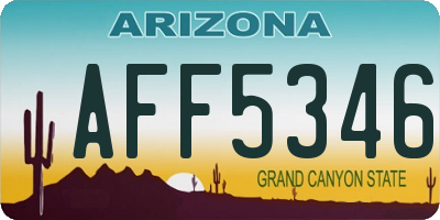 AZ license plate AFF5346