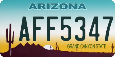 AZ license plate AFF5347