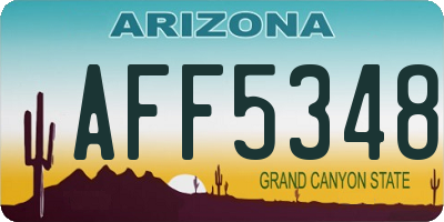 AZ license plate AFF5348