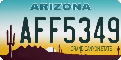 AZ license plate AFF5349