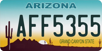 AZ license plate AFF5355