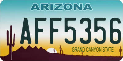 AZ license plate AFF5356