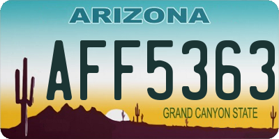 AZ license plate AFF5363