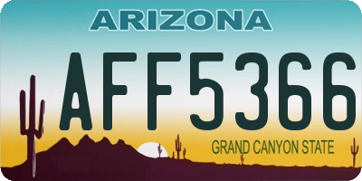 AZ license plate AFF5366