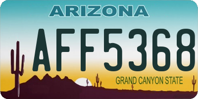 AZ license plate AFF5368
