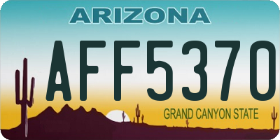 AZ license plate AFF5370