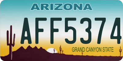 AZ license plate AFF5374