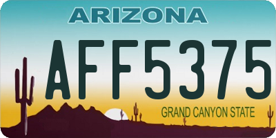 AZ license plate AFF5375