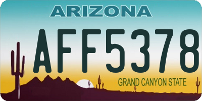 AZ license plate AFF5378