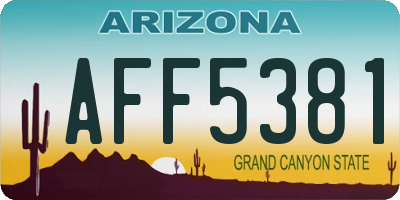AZ license plate AFF5381