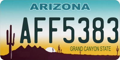 AZ license plate AFF5383