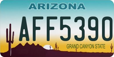AZ license plate AFF5390