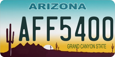 AZ license plate AFF5400