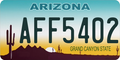 AZ license plate AFF5402