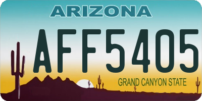 AZ license plate AFF5405