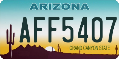 AZ license plate AFF5407
