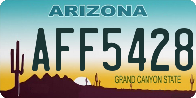 AZ license plate AFF5428