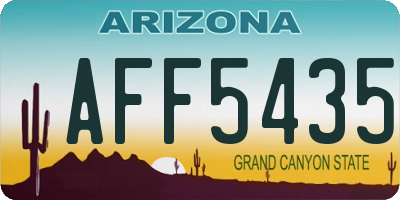 AZ license plate AFF5435