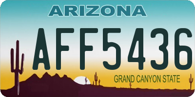 AZ license plate AFF5436