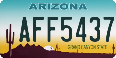AZ license plate AFF5437