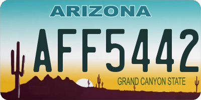 AZ license plate AFF5442