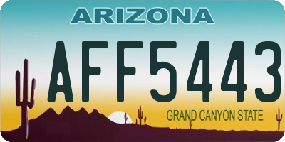 AZ license plate AFF5443