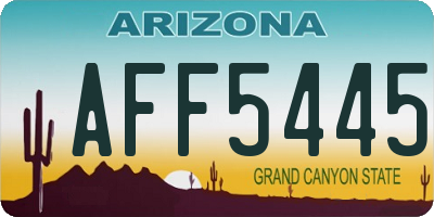 AZ license plate AFF5445