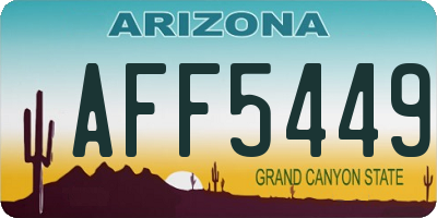 AZ license plate AFF5449