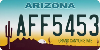 AZ license plate AFF5453