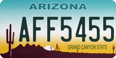 AZ license plate AFF5455