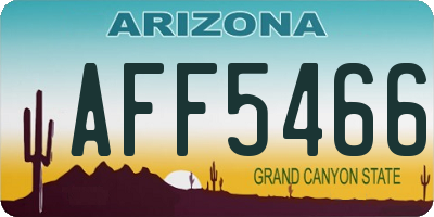 AZ license plate AFF5466
