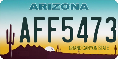 AZ license plate AFF5473